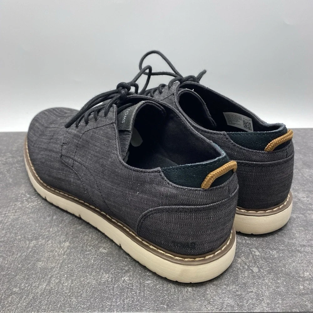 TOMS Navi Oxford Dress Comfort Shoes Men's US 10.5 Black Denim Style 10015042